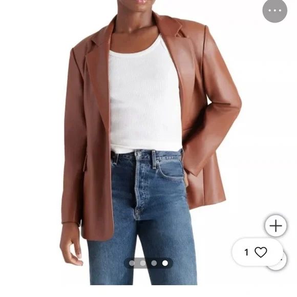 NWT Steve Madden Ladies' Faux Leather Blazer - Picture 4 of 8